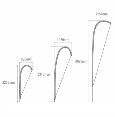 feather teardrop flags banners flag 2m waterbag 3m